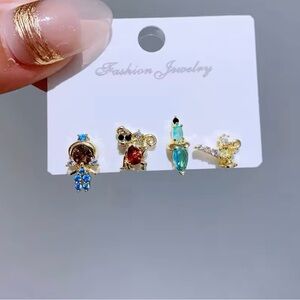 Disney Aladdin Jasmine Stud Earrings | Princess Gold Jewelry